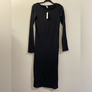 NWT Blue Rain for Francesca’s textured Bodycon Maxi‎ dress in Black - S